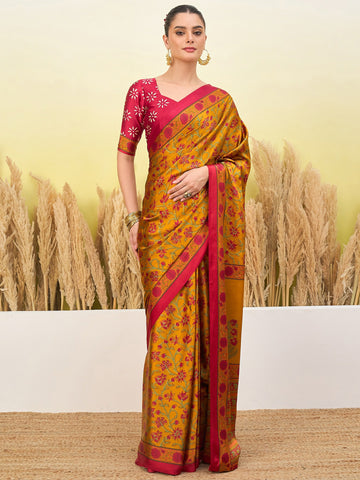 Ranas Yellow Color Printed Saree