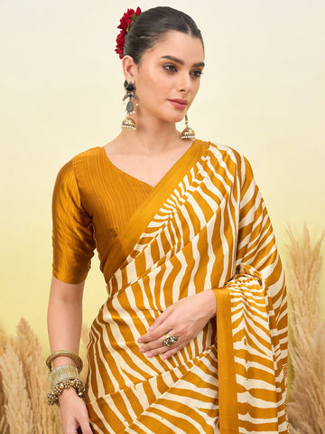 Ranas Yellow color Printed Saree