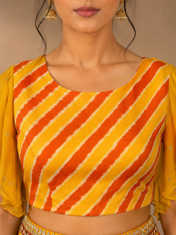 Ranas Fish cut Lehenga with leheriya dupatta