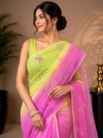 Ranas Sequins & Aari Work Designer Saree