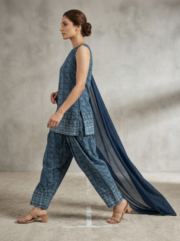 Ranas Blue Color Cotton Suit