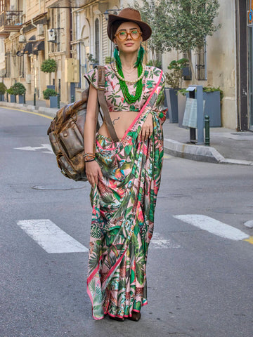 Ranas Modern Printed Satin Saree