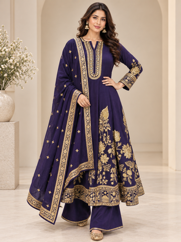 Ranas Purple Color Designer Anarkali Suit