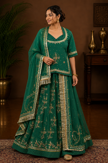 Ranas Green Color Designer Rajputi Poshak