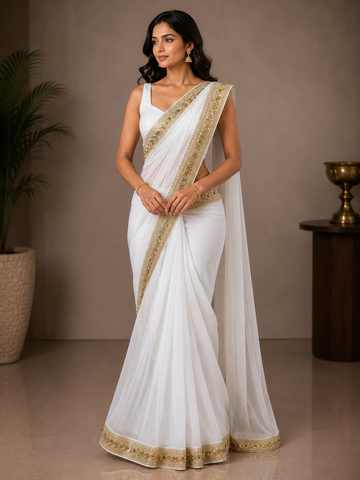 Ranas Mukaish & Cutdana Work Designer Saree