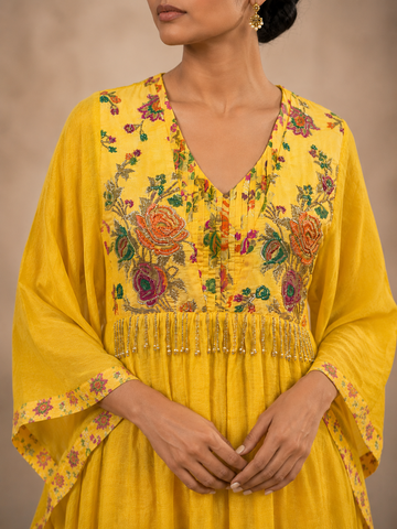 Ranas Yellow Color Kaftan Kurta With Pant