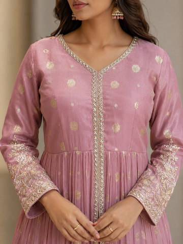 Ranas Peach Color Anarkali Suit