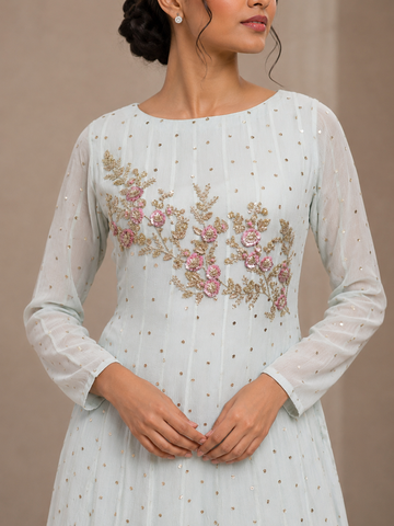 Ranas Sky Blue Color Indo Western Dress
