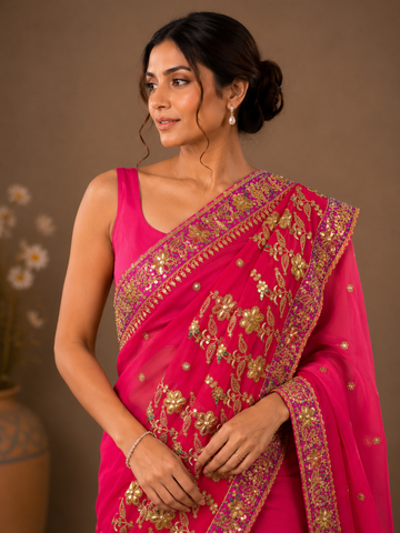 Ranas Gota & Marori Work Designer Saree