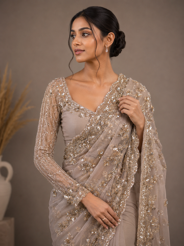Ranas Sequine & Cutdana Work Designer Saree