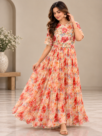 Ranas Chiffon Printed Gown