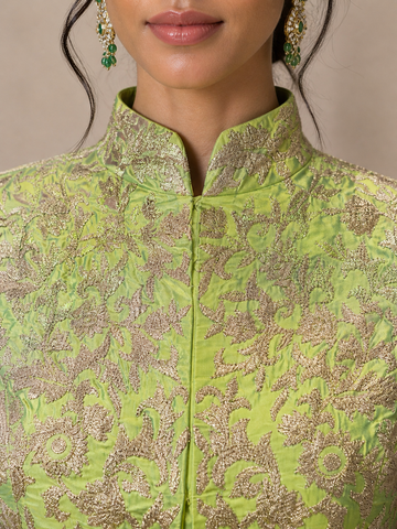 Ranas Pista Green & Silver Color Designer Lehenga