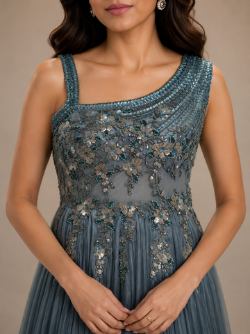 Ranas Grey Color Party Wear Gown