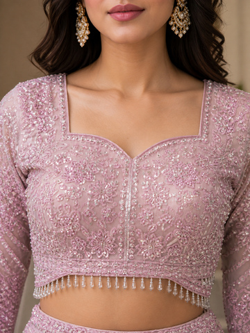 Ranas Rose Gold Color Designer Lehenga