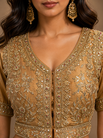 Ranas Golden Color Designer Lehenga