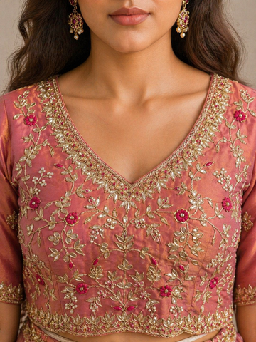 Ranas Rose Gold Color Designer Lehenga