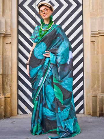 Ranas Exclusive Printed Satin Saree