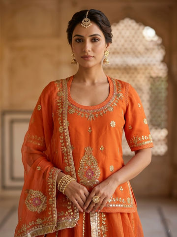 Ranas Handcrafted Gota Patti Rajputi Poshak