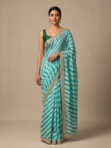 Ranas Gota Patti Leheriya Saree
