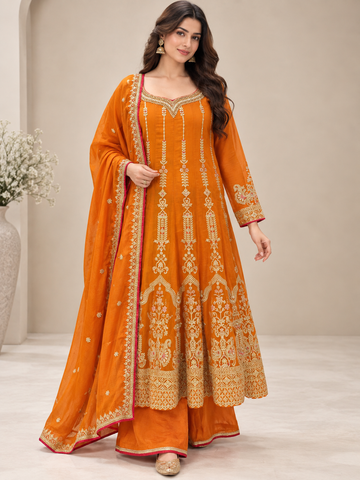Ranas Orange Color Designer Anarkali Suit