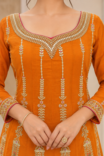 Ranas Orange Color Designer Anarkali Suit