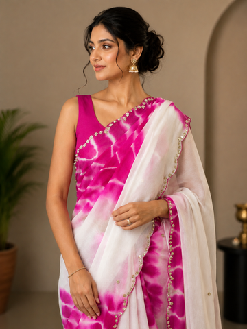 Ranas Sequins Work Tie Dye Saree