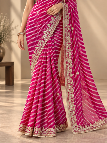 Ranas Gota Patti Work Rani Leheriya Saree
