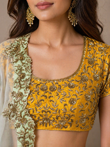 Ranas Yellow Shaded Color Designer Lehenga