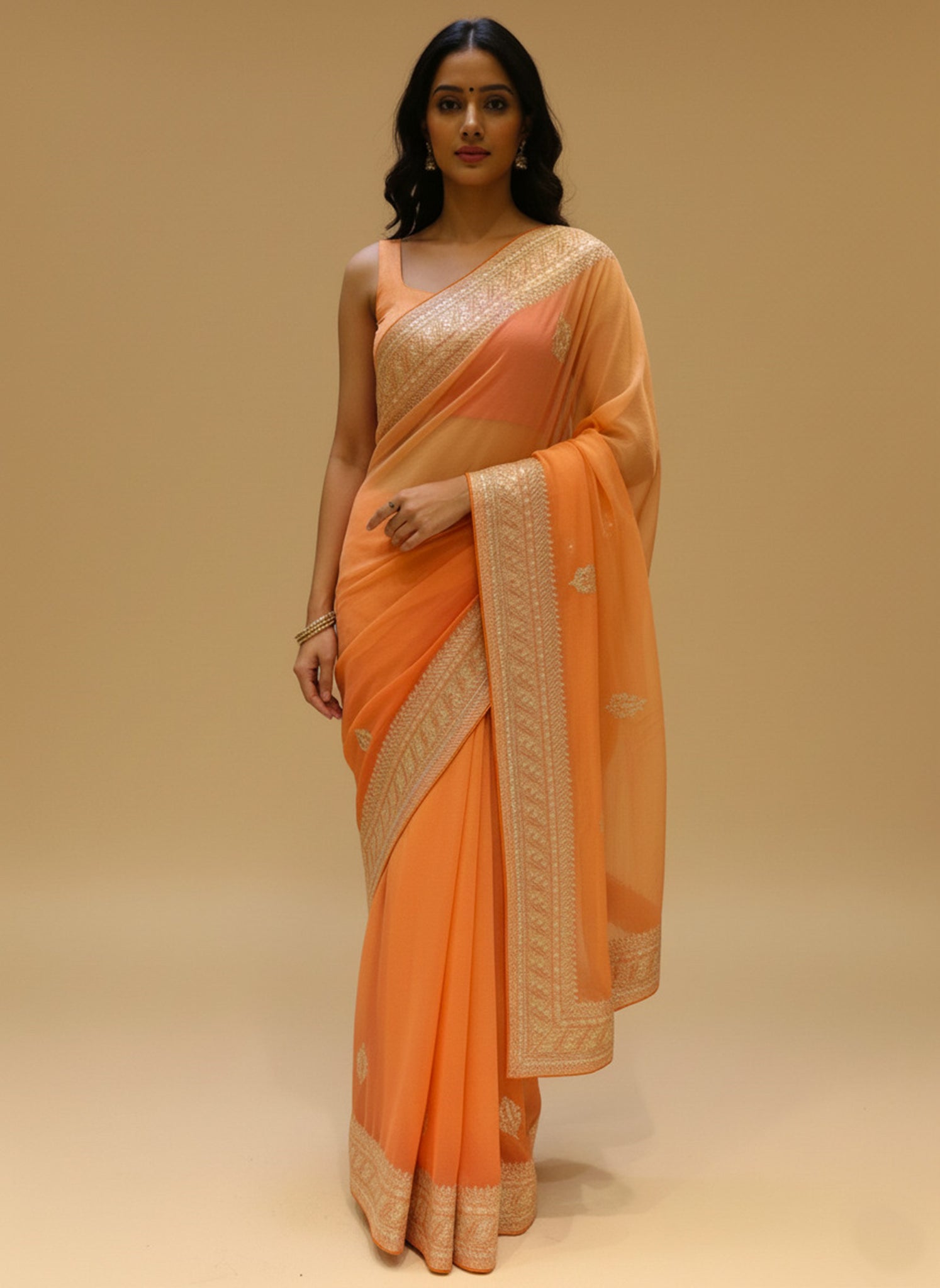 Ranas Aari & Sequine Work Saree