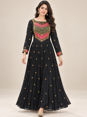 Ranas Navy Blue Color Designer Gown