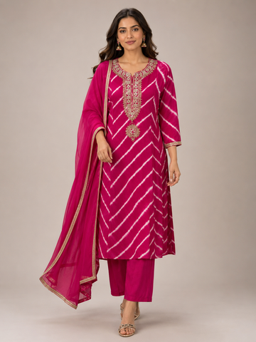 Ranas Rani Color Leheriya Traditional Suit Set