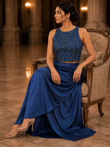 Ranas Indo-Western Draped Skirt Set