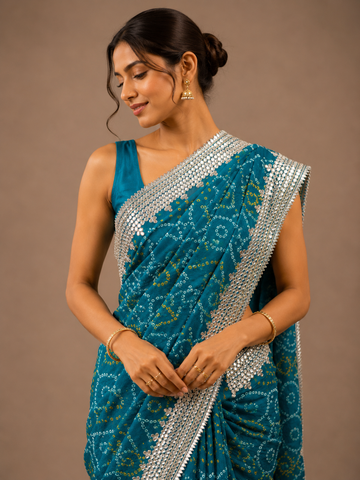 Ranas Rama Green Color Gota Patti Saree