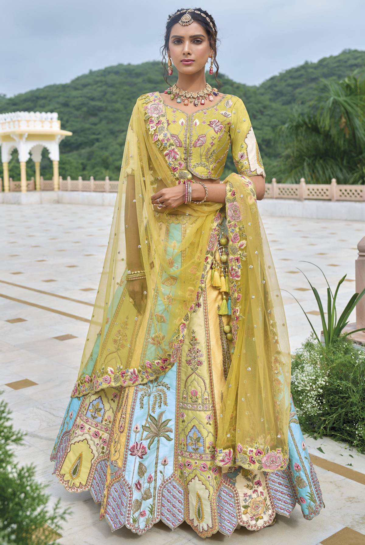 Multi Color Beautiful Traditional Designer  Lehenga