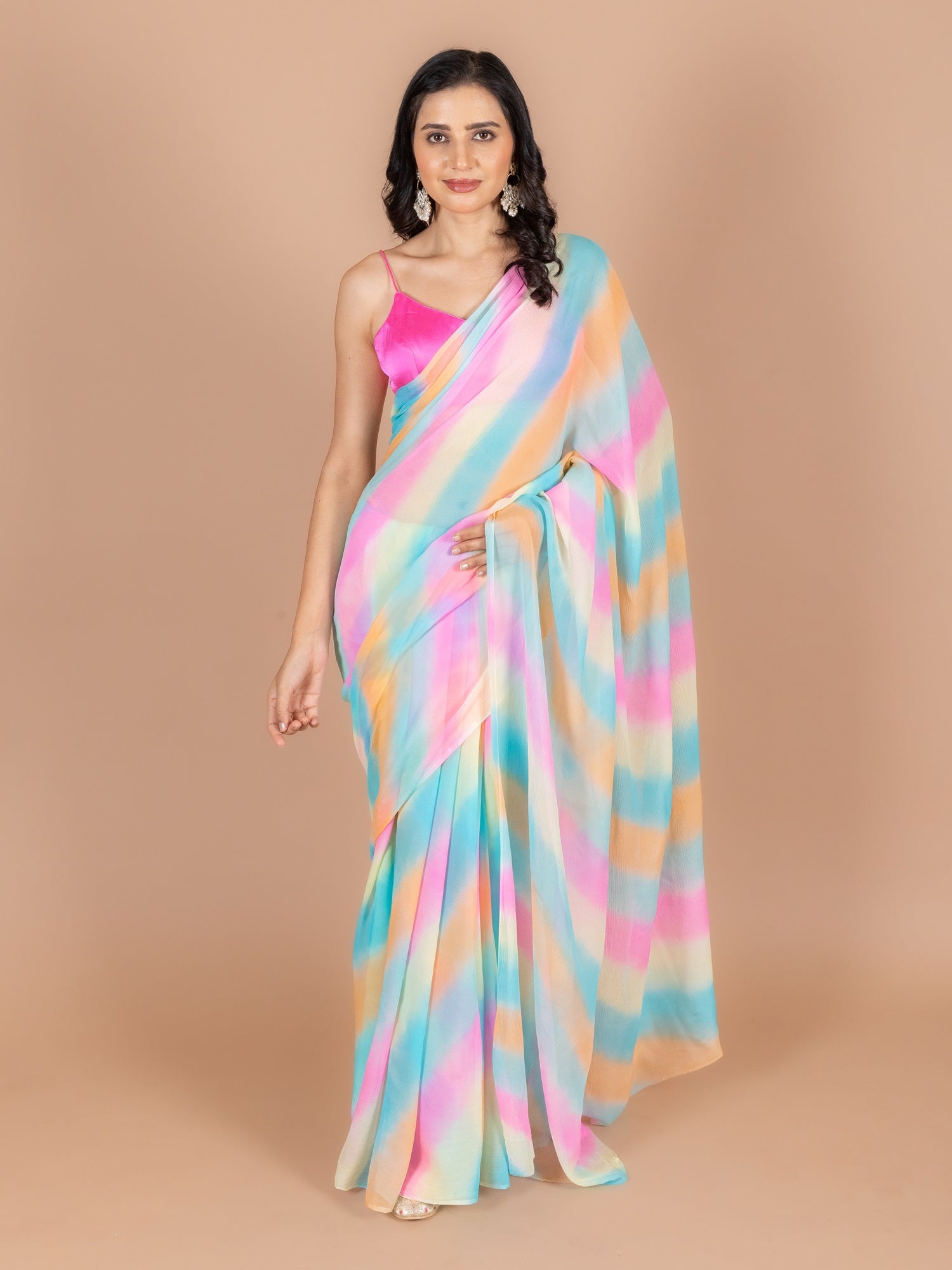 Ranas Multi Color Leheriya Saree