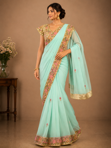 Ranas Zardosi & Marori Work Designer Saree