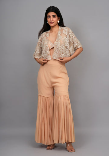 Ranas Sequine & Cutdana work Gharara Set With Jacket