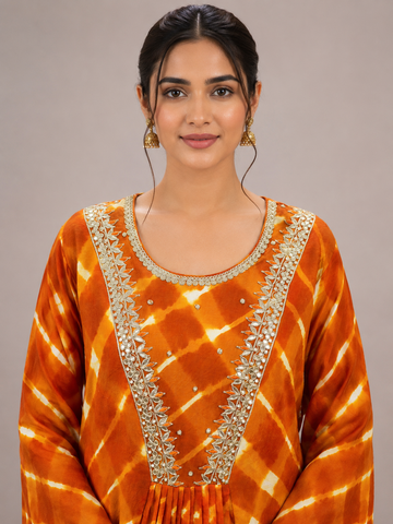 Ranas Orange Leheriya Festive Designer Suit
