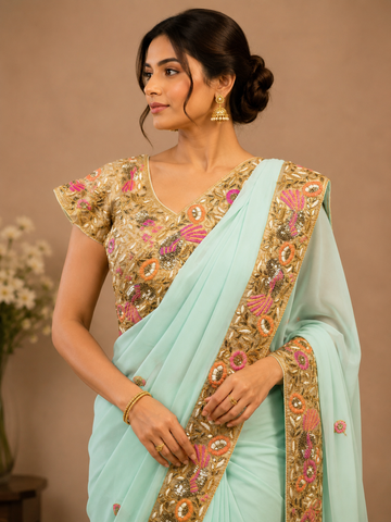 Ranas Zardosi & Marori Work Designer Saree
