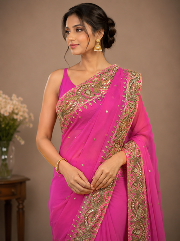 Ranas Zardosi & Danka Work Designer Sareee