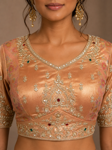 Rana Peach Color Designer Lehenga