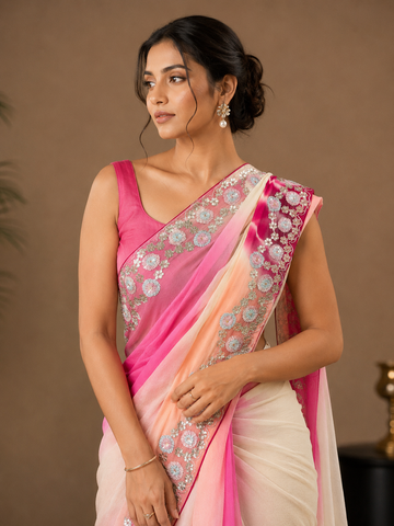 Ranas Pure Chiffon Tie Dye Leheriya Saree
