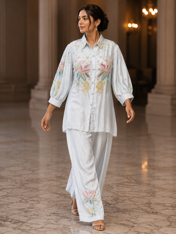 Ranas Modern Ice Blue Fusion Co-ord Set