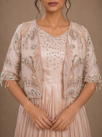 Ranas Peach Color Indo Western Dress