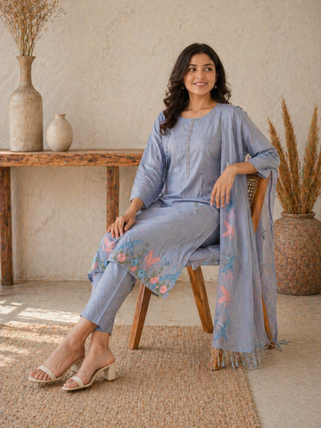 Ranas Grey Color Kota Cotton Suit