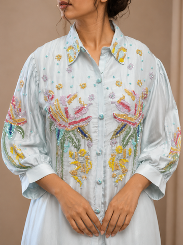 Ranas Modern Ice Blue Fusion Co-ord Set