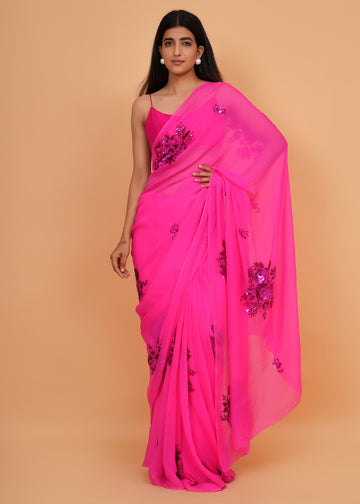 Ranas Pure Chiffon Sequine Saree
