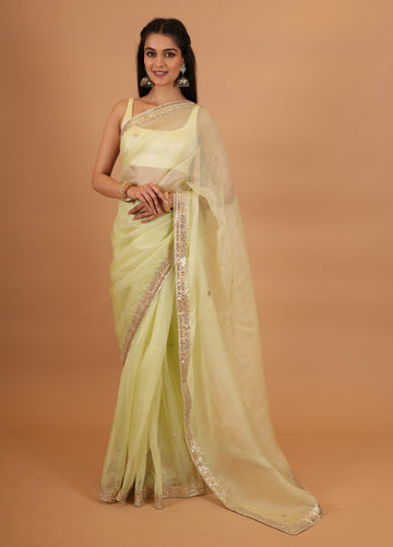 Ranas Pista Green Kota Silk Saree