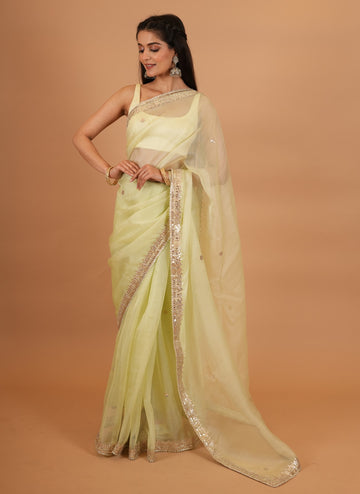 Ranas Pista Green Kota Silk Saree