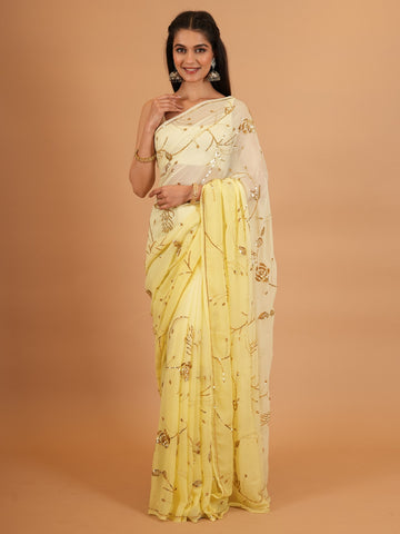 Ranas Pure Chiffon Sequin work Saree